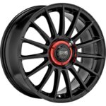 Diski R18 5×114.3 J8 ET45 OZ Racing Superturismo Evoluzione Gloss Black + Red Lettering