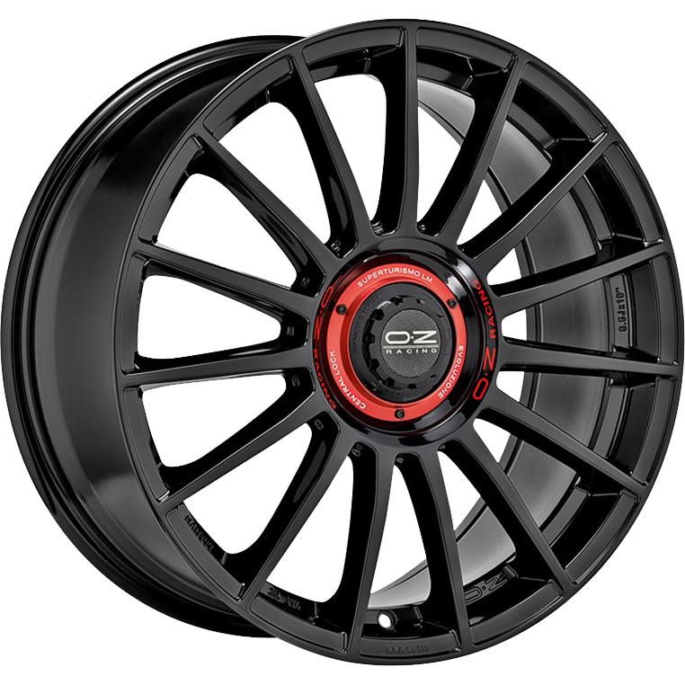 Diski R19 5x112 J8.5 ET38 OZ Racing Superturismo Evoluzione Gloss Black + Red Lettering