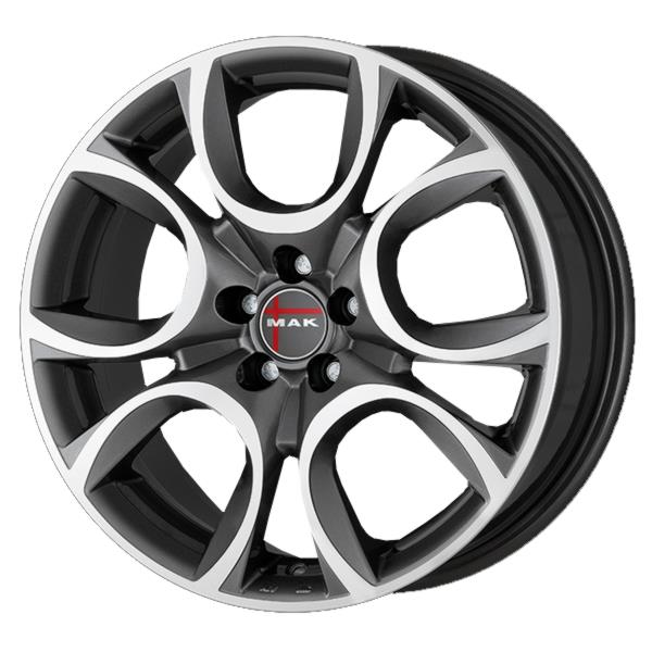 Diski R17 5x110 J7.5 ET41 MAK Torino W Gun Met-Mirror Face