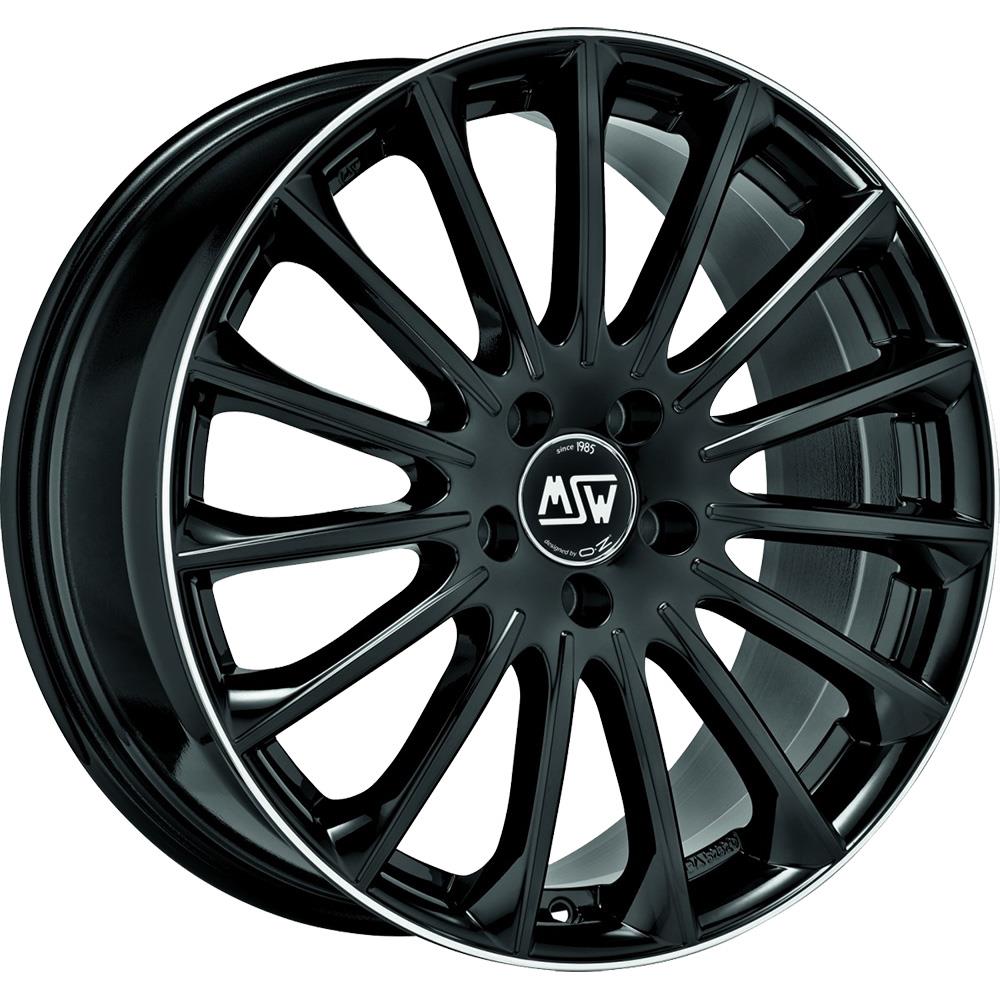 Diski R18 5x114.3 J7.5 ET40 MSW 30 Gloss Black+Diamond Lip