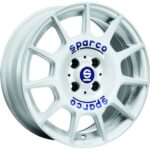 Diski R16 4×100 J7 ET37 Sparco Terra White Blue Lettering