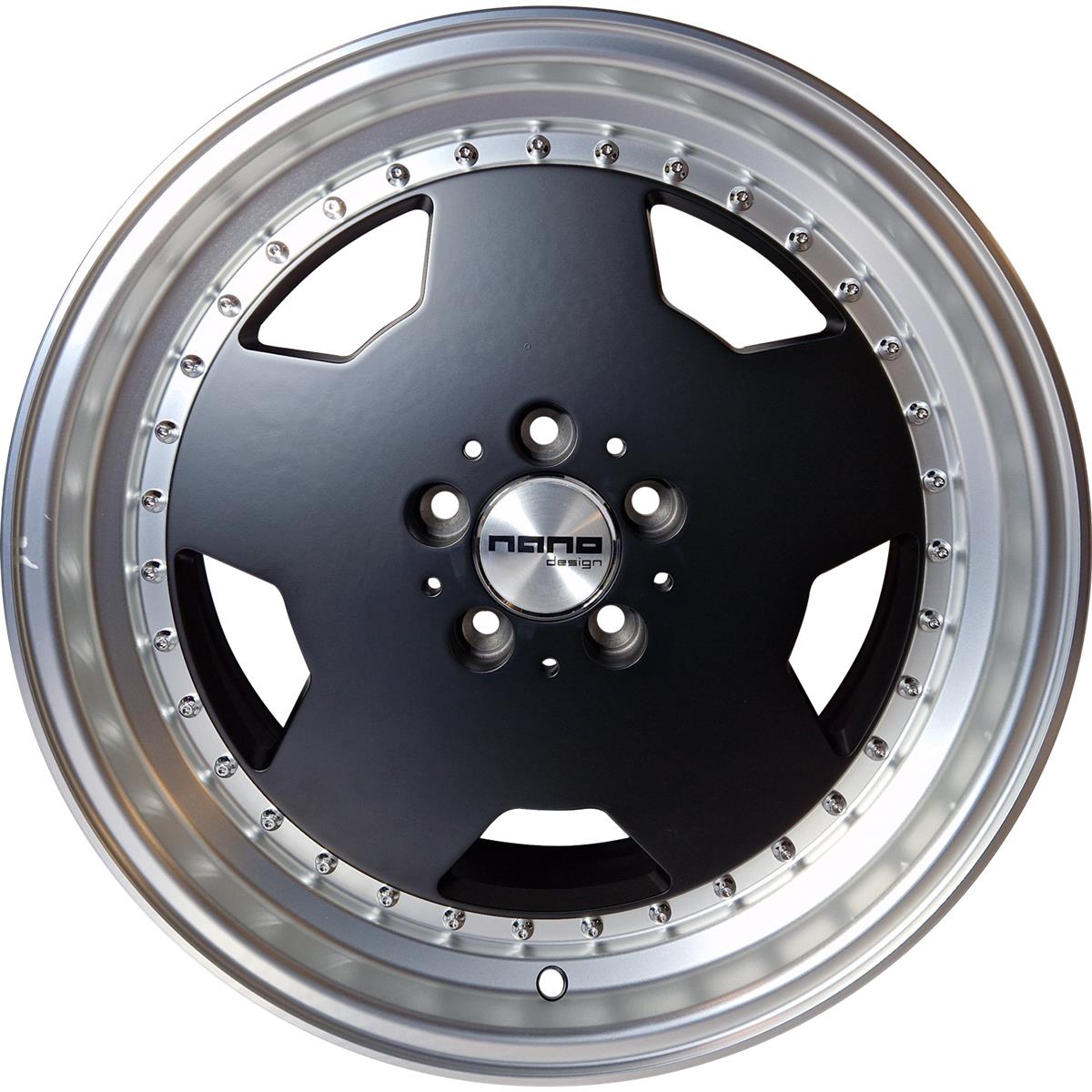 Diski R18 5x112 J8 ET30 Nano 5852 Matte black machined lip