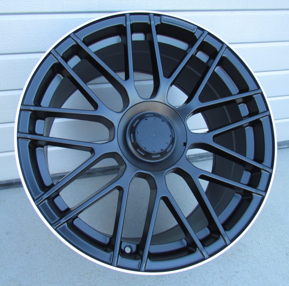 Diski R18 5x112 J9 ET50 RACINGLINE B1268 MERCEDES Black Half Matt +Polished Lip (Rear+Front)