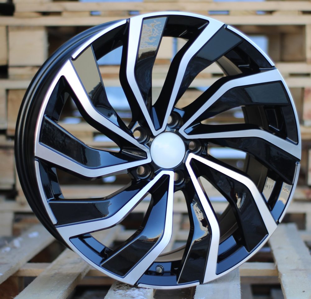 Diski R17 5x112 J7.5 ET45 RACINGLINE B5780 VW Black Polished