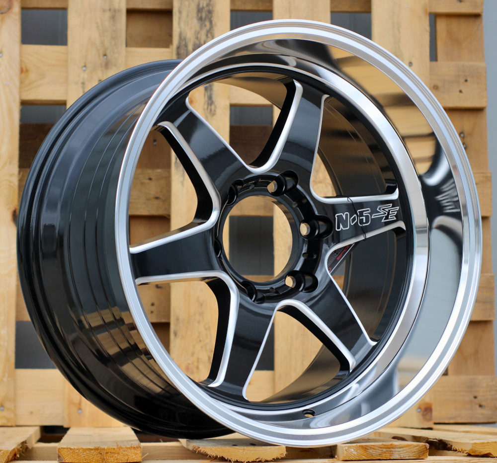 Diski R18 6x139.7 J10.5 ET12 RACINGLINE D1668 Black +Polished Lip