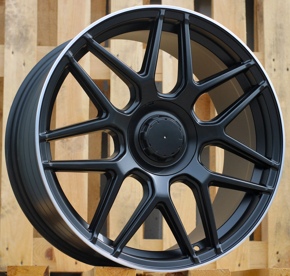 Diski R19 5x112 J8 ET38 RACINGLINE FE195 MERCEDES Black Half Matt +Polished Lip (Rear+Front)