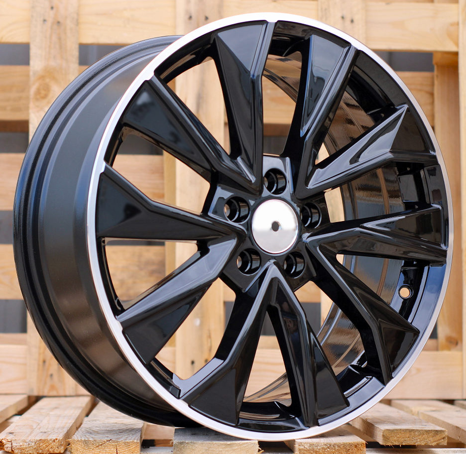 Diski R17 5x100 J7 ET46 RACINGLINE B5970 SKODA Black +Polished Lip