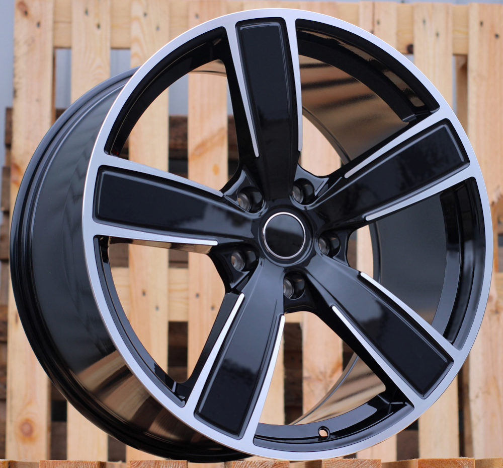 Diski R22 5x130 J11 ET58 RACINGLINE H5082 PORCHE Black Polished (Rear+Front)