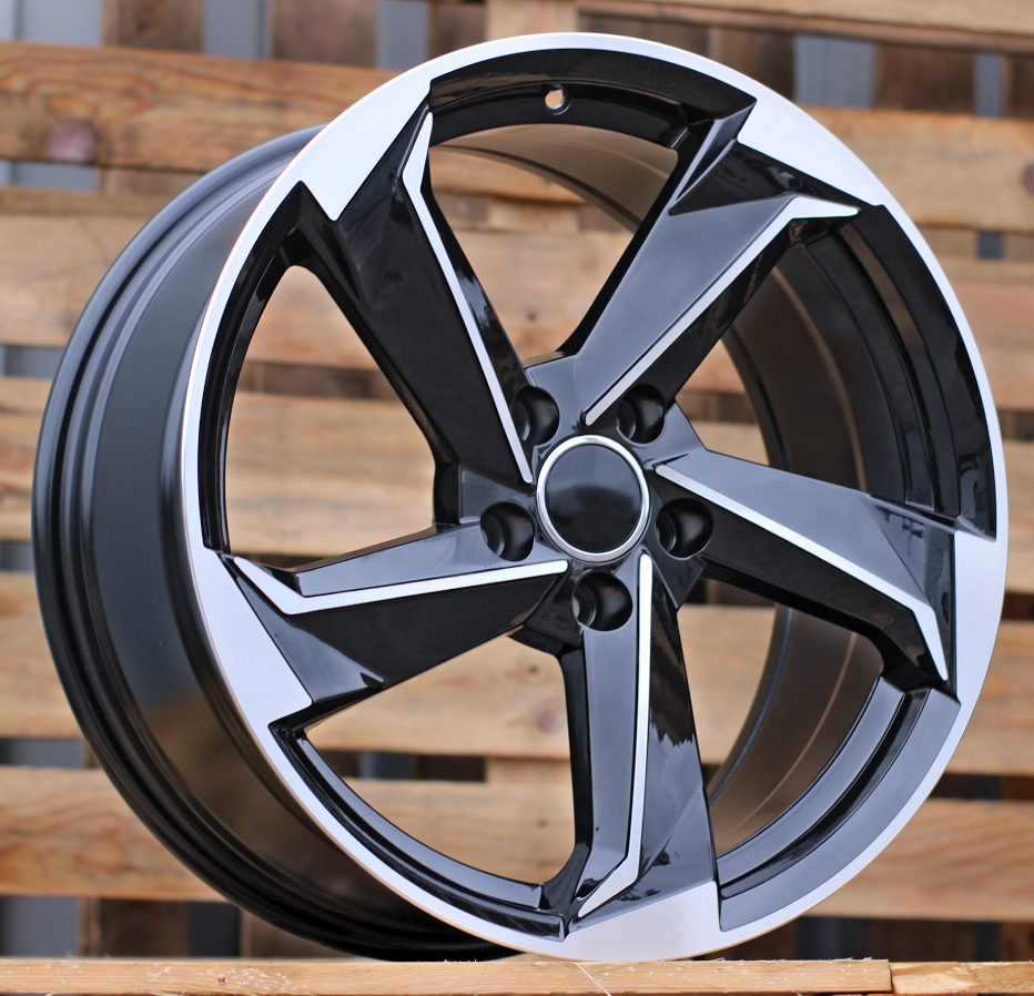 Diski R17 5x112 J7.5 ET45 RACINGLINE B5185 AUDI Black Polished