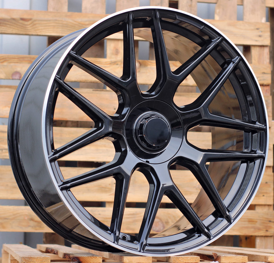 Diski R23 5x130 J10 ET33 RACINGLINE B5318 MERCEDES Black +Polished Lip