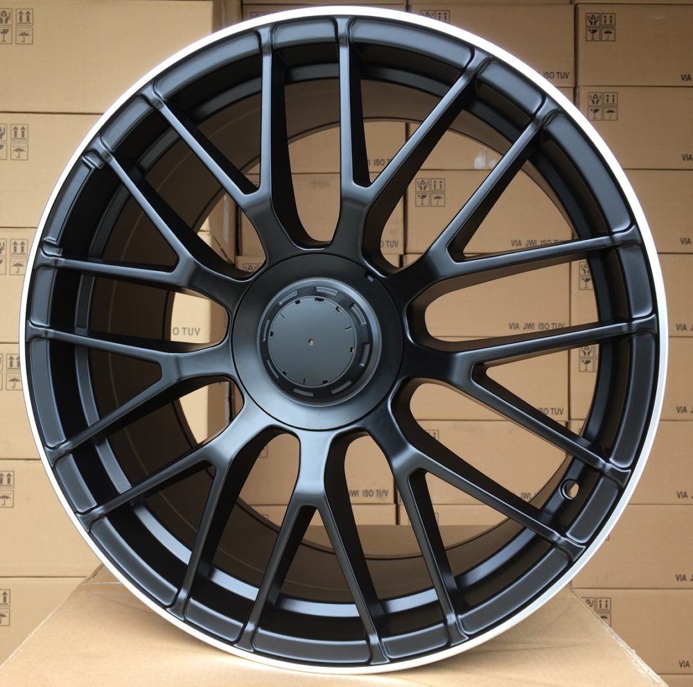 Diski R19 5x112 J8 ET45 RACINGLINE BK912 MERCEDES Black Half Matt +Polished Lip