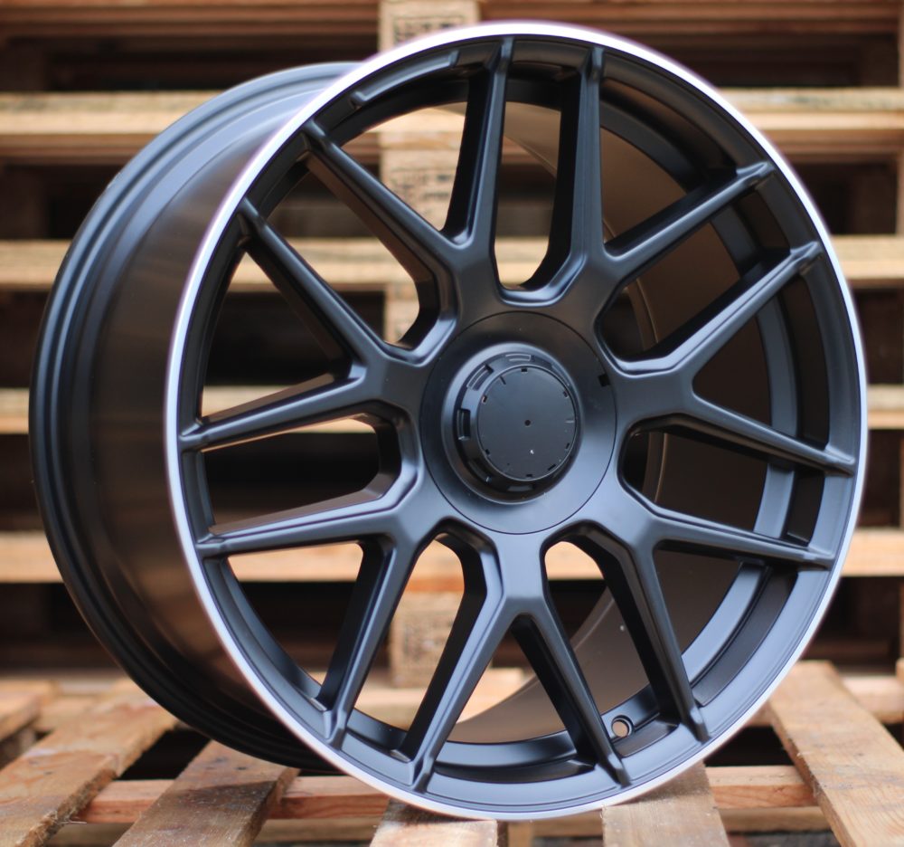 Diski R19 5x112 J9.5 ET43 RACINGLINE B1258 MERCEDES Black Half Matt +Polished Lip (Rear+Front)