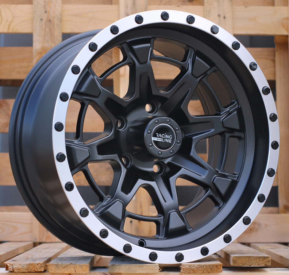 Diski R17 5x127 J9 ETM6 RACINGLINE B5995 4X4 Black Half Matt +Polished Lip