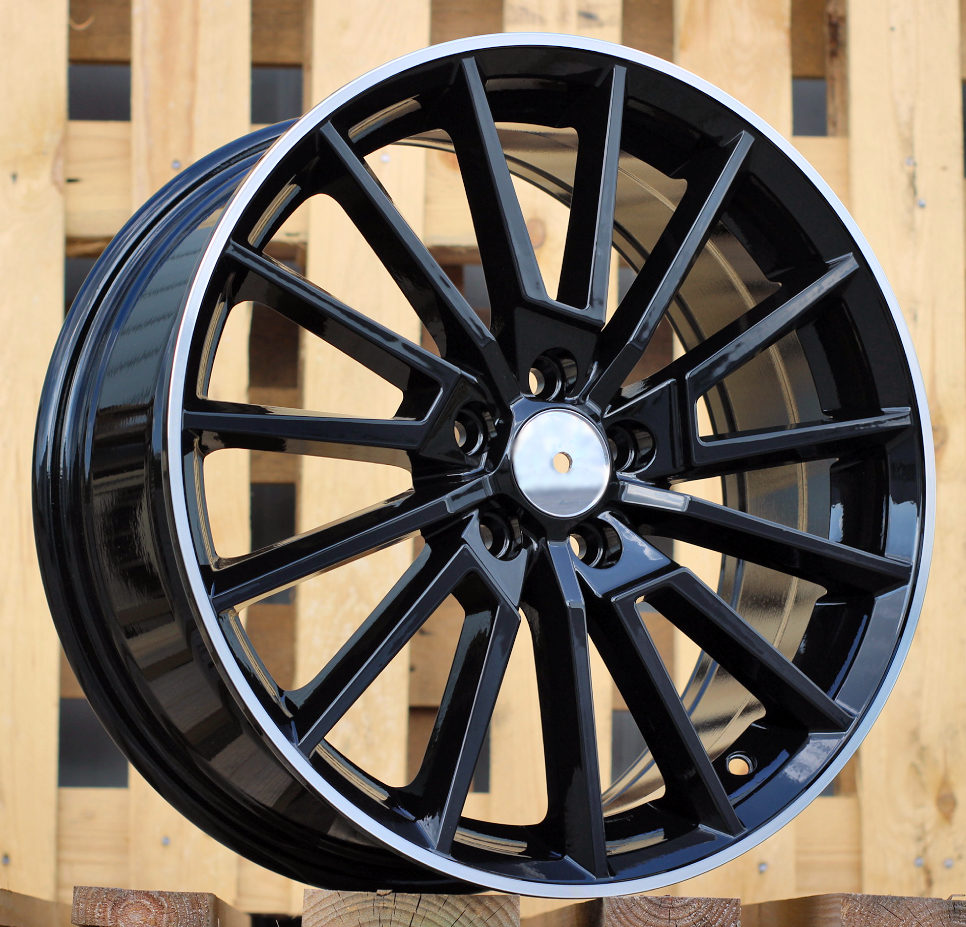 Diski R17 5x112 J7 ET46 RACINGLINE B5969 SKODA Black +Polished Lip