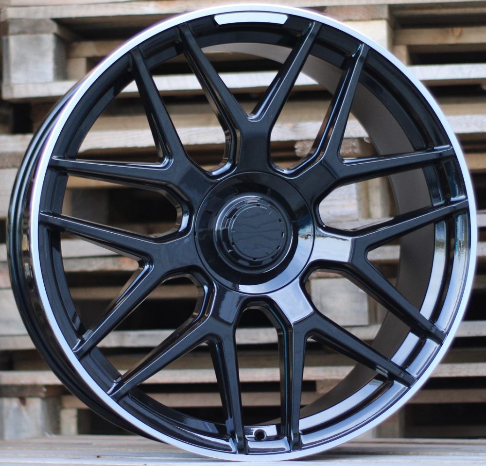 Diski R20 5x112 J8.5 ET53 RACINGLINE FE115 MERCEDES Black +Polished Lip