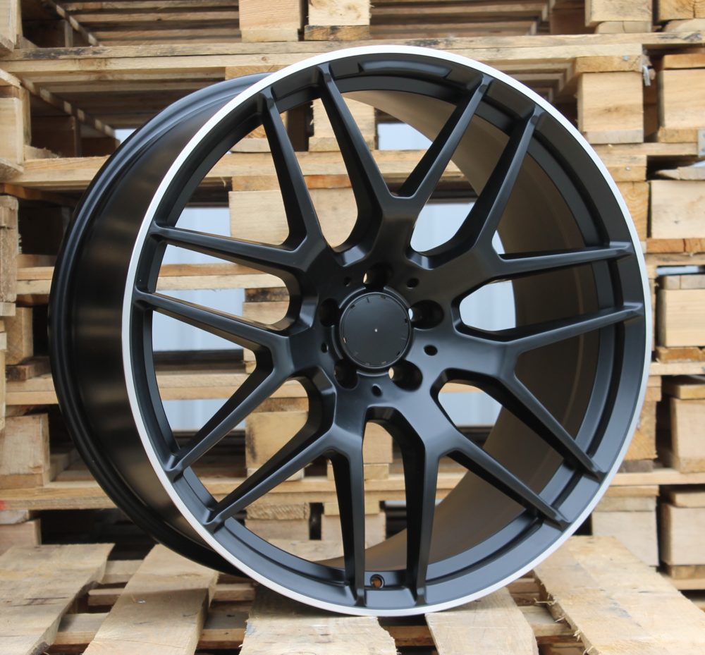 Diski R22 5x112 J11.5 ET42 RACINGLINE FE115 MERCEDES Black Half Matt +Polished Lip (Rear+Front)