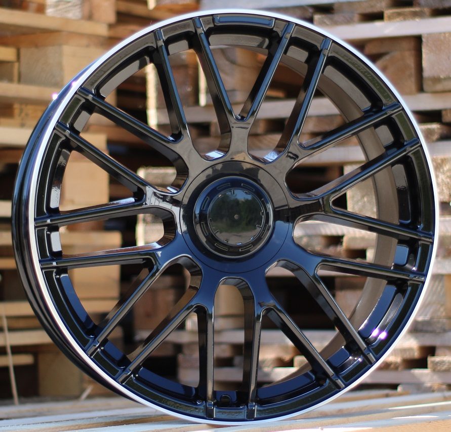 Diski R17 5x112 J7.5 ET35 RACINGLINE B1268 MERCEDES Black +Polished Lip (Hybrid Forged)