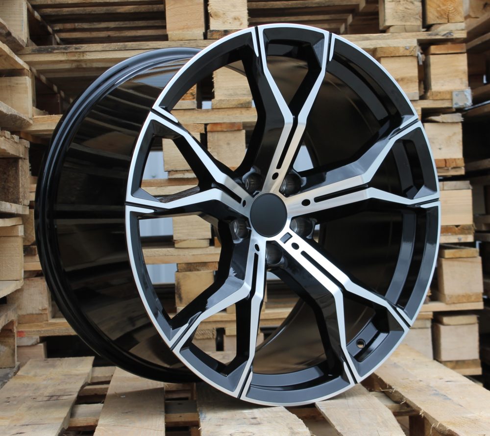 Diski R22 5x112 J10.5 ET43 RACINGLINE B5498 BMW Black Polished +PC (Rear+Front)