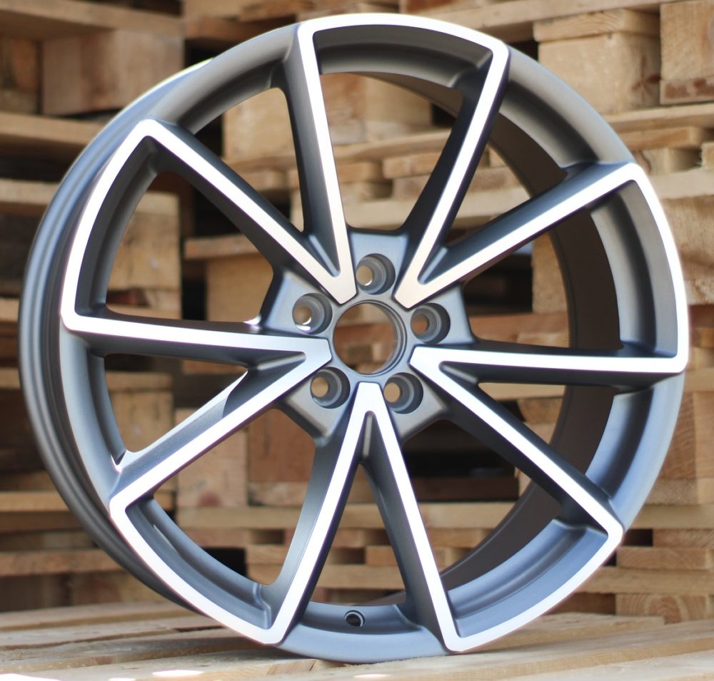 Diski R17 5x100 J7.5 ET39 RACINGLINE BK703 AUDI Grey Polished Half Matt