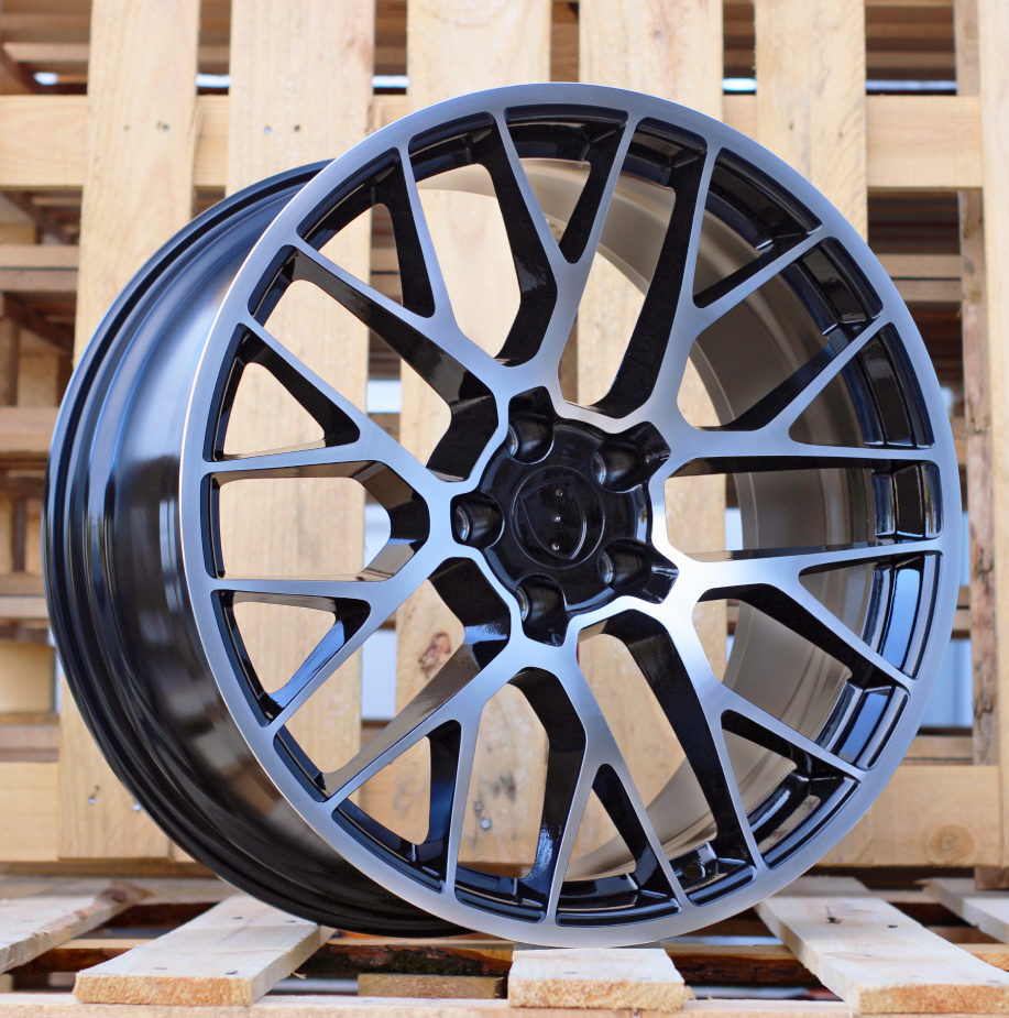 Diski R20 5x112 J10 ET19 RACINGLINE BK998 PORCHE Black Polished (Rear+Front)