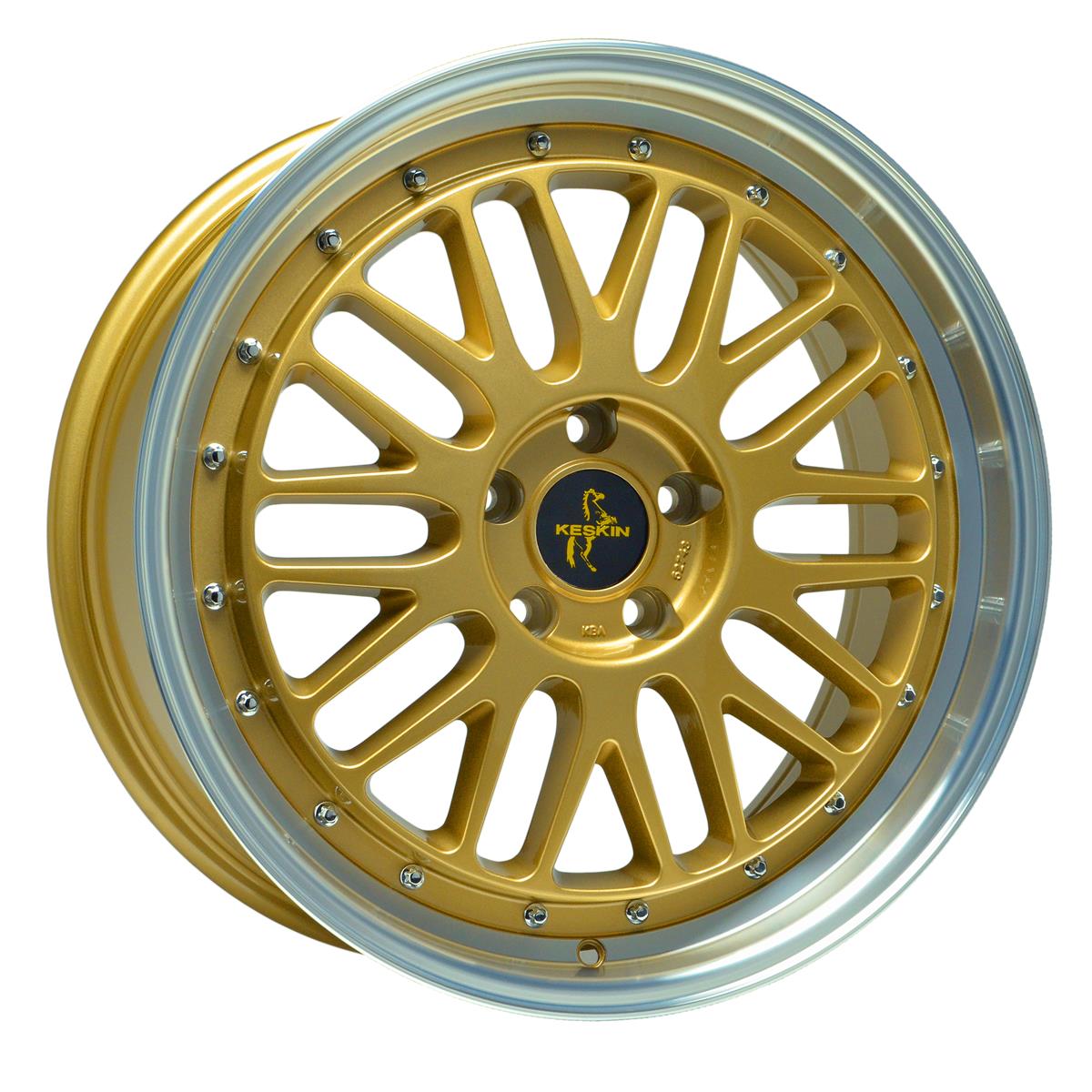 Diski R18 5x112 J8 ET45 Keskin Tuning KT22 Gold Lip Polish