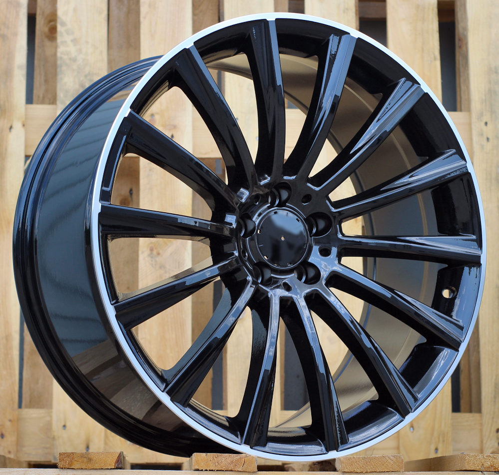 Diski R20 5x112 J8.5 ET40 RACINGLINE B1048 MERCEDES Black +Polished Lip (Rear+Front)