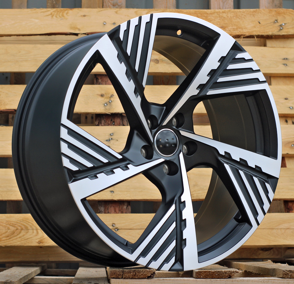 Diski R22 5x112 J9.5 ET36 RACINGLINE I5639 AUDI Black Polished Half Matt