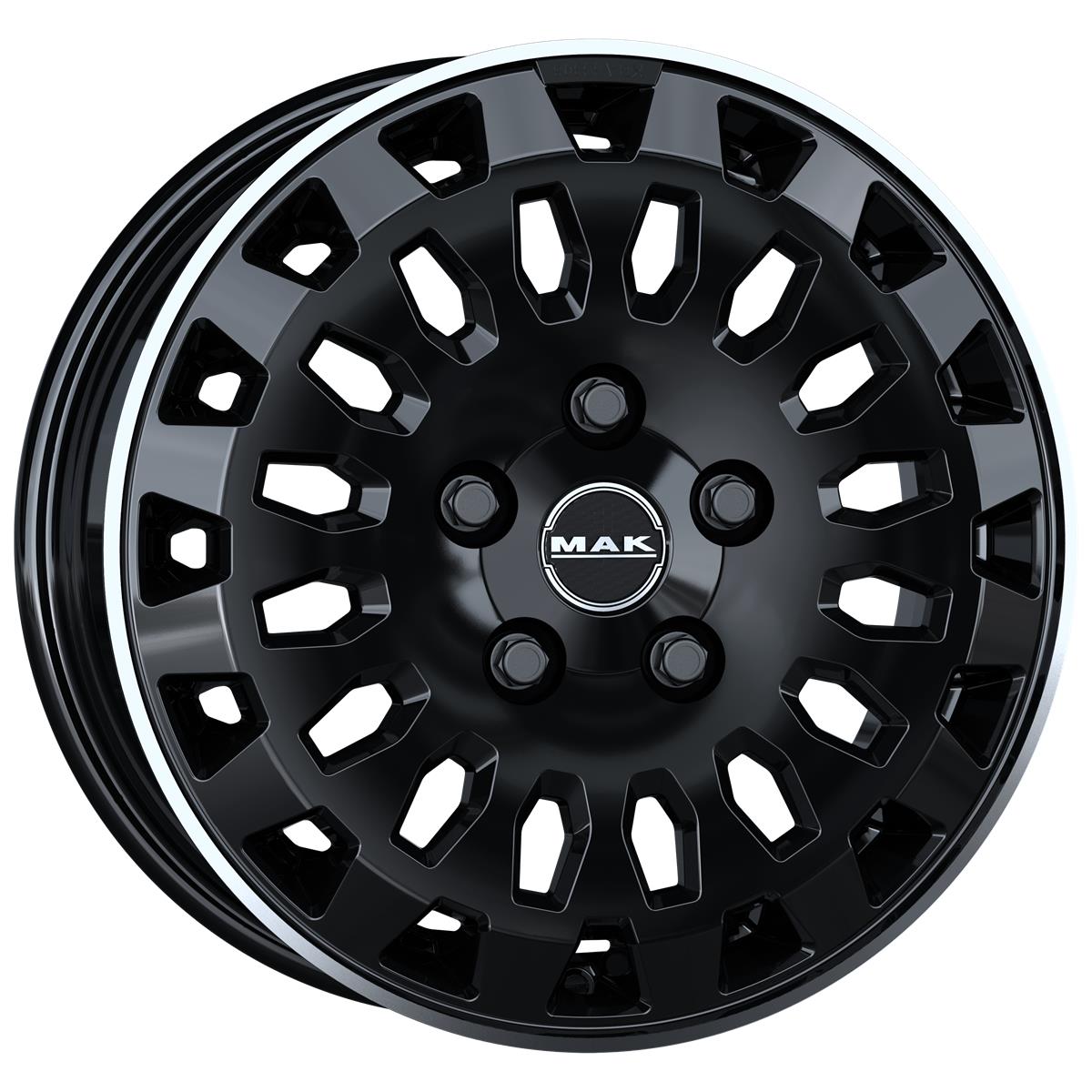 Diski R17 5x118 J7 ET62 MAK Overland Gloss Black Mirror Ring