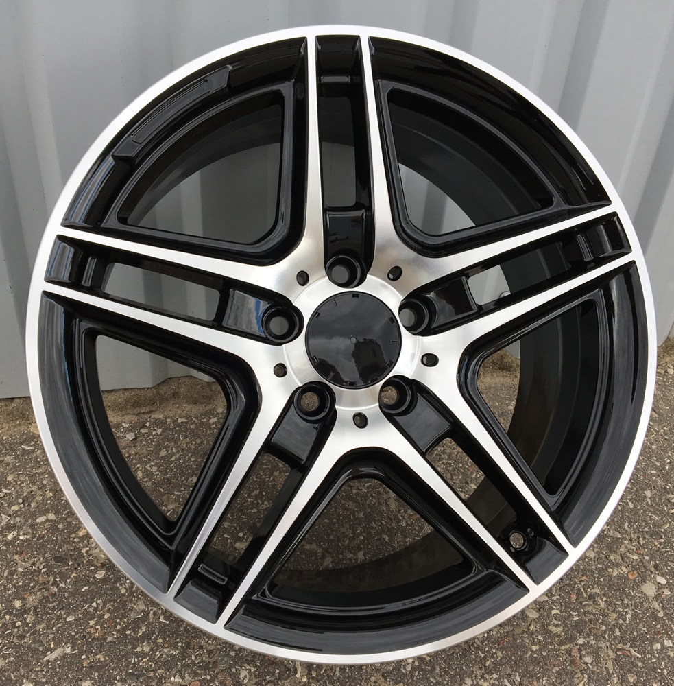 Diski R17 5x112 J7.5 ET45 RACINGLINE SSA02 MERCEDES Black Polished