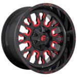 Diski R22 6×139.7 J10 ET-19 Fuel D612 Stroke Gloss Black Red Tinted Clear