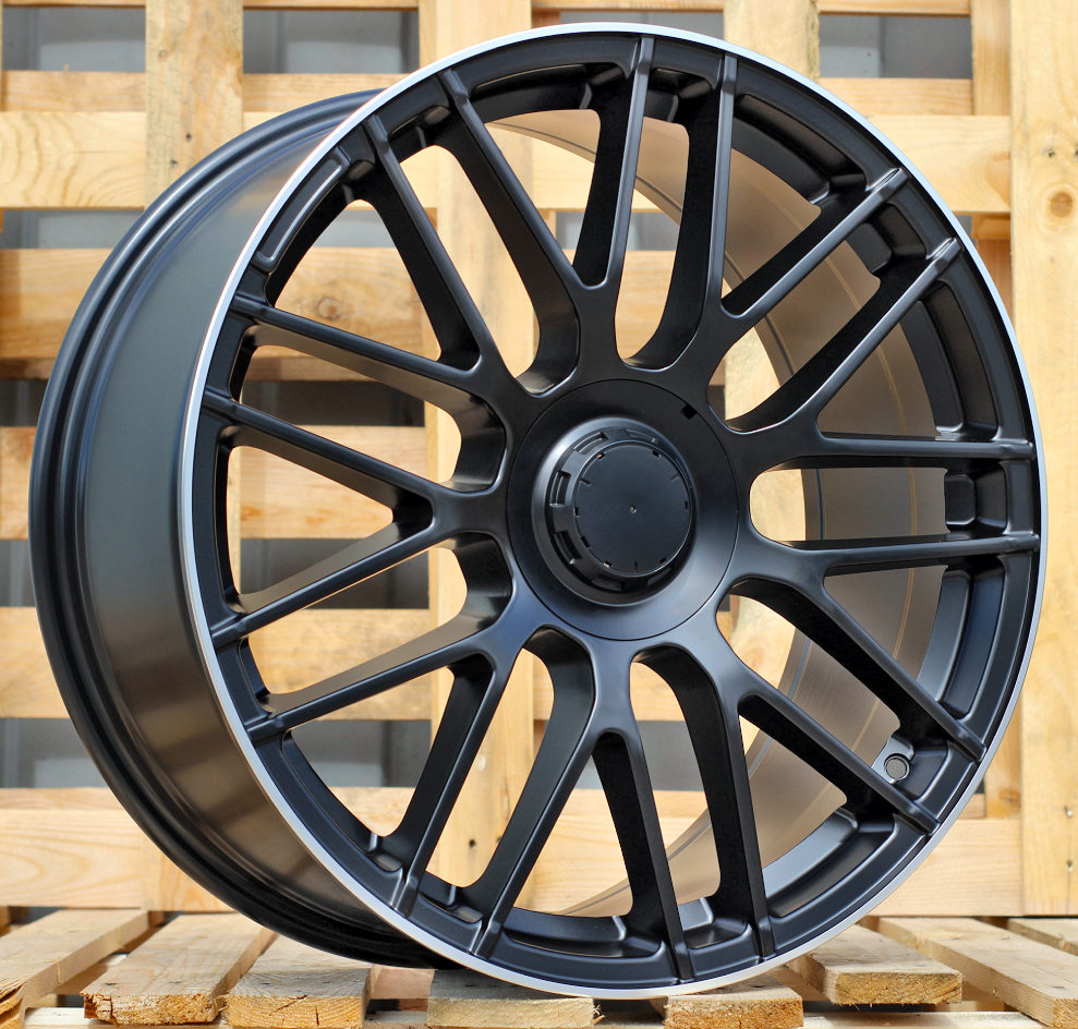 Diski R18 5x112 J8 ET45 RACINGLINE B1268 MERCEDES Black Half Matt +Polished Lip (Rear+Front)