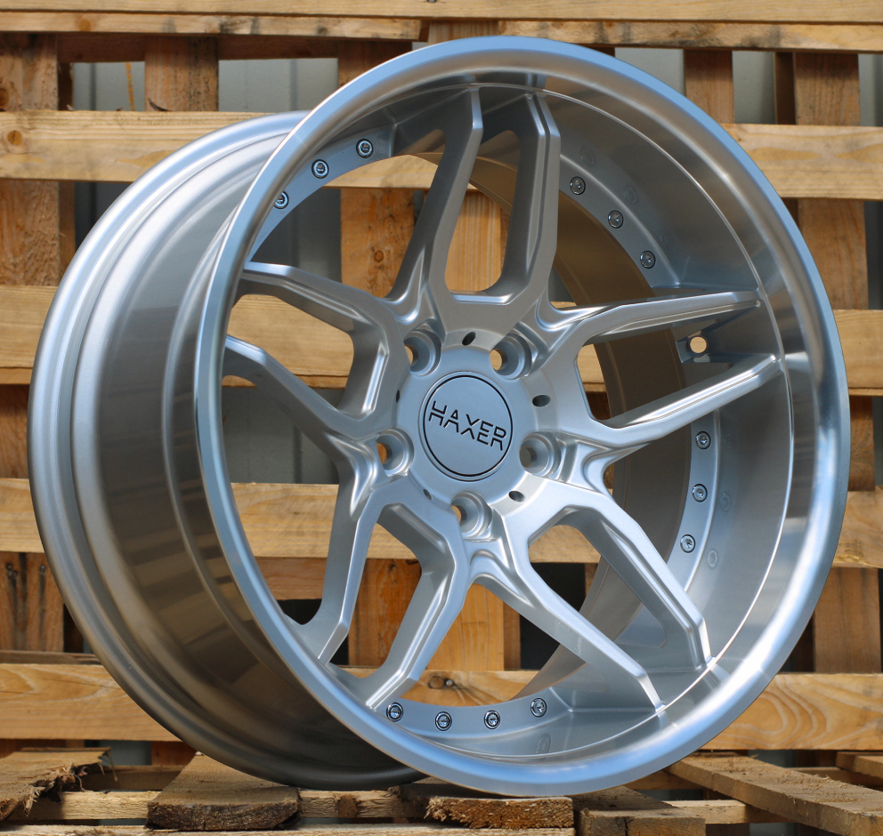 Diski R18 5x120 J8.5 ET20 HAXER SSA01 Silver +Polished Lip (Rear+Front)