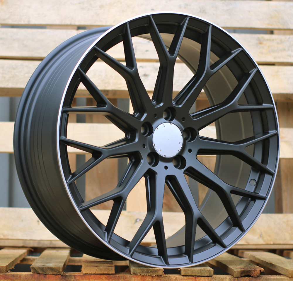 Diski R19 5x112 J9 ET50 RACINGLINE YS1180 MERCEDES Black Half Matt +Polished Lip (Rear+Front)