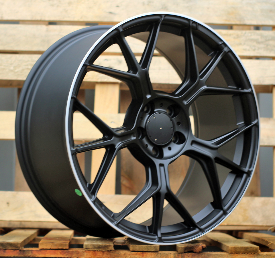 Diski R19 5x112 J8.5 ET40 RACINGLINE FBX120 MERCEDES Black +Polished Lip (Rear+Front)