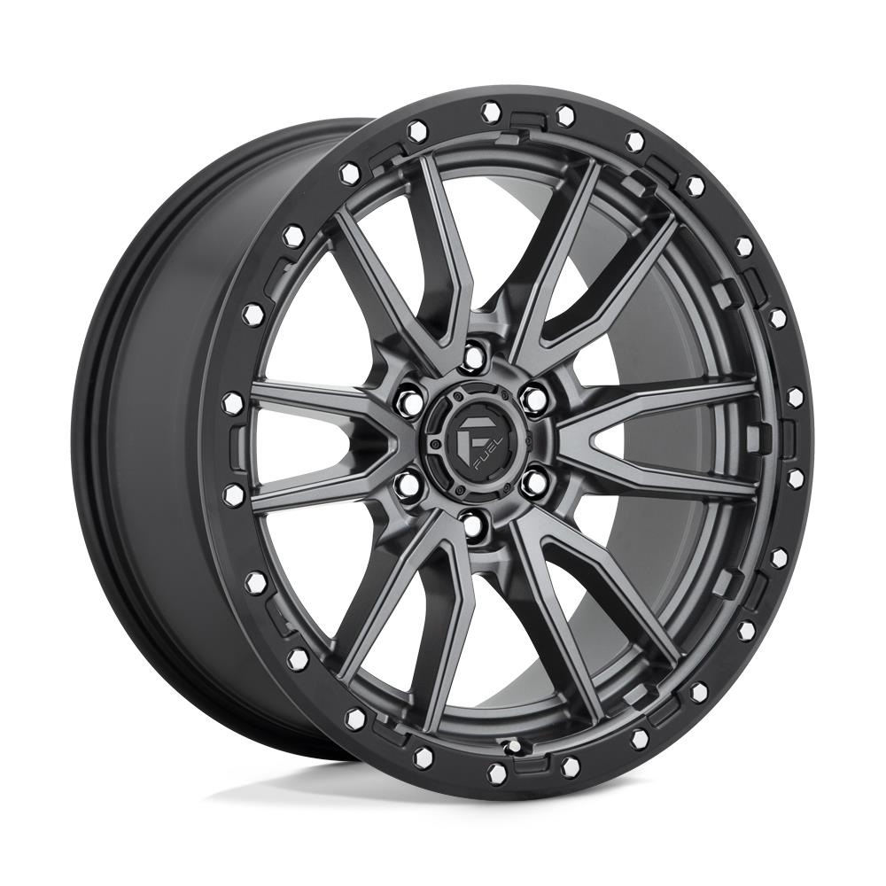 Diski R20 6x135 J9 ET1 Fuel D680 Rebel Matte Gun Metal Black Bead Ring