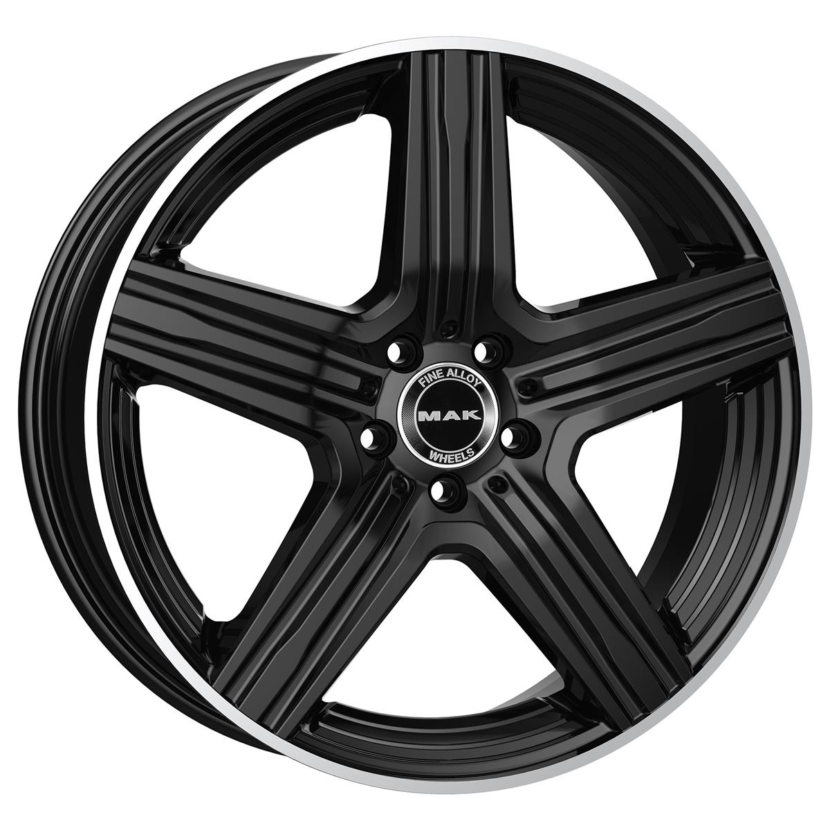 Diski R21 5x112 J11 ET49 MAK Lewis-D Gloss Black Mirror Ring