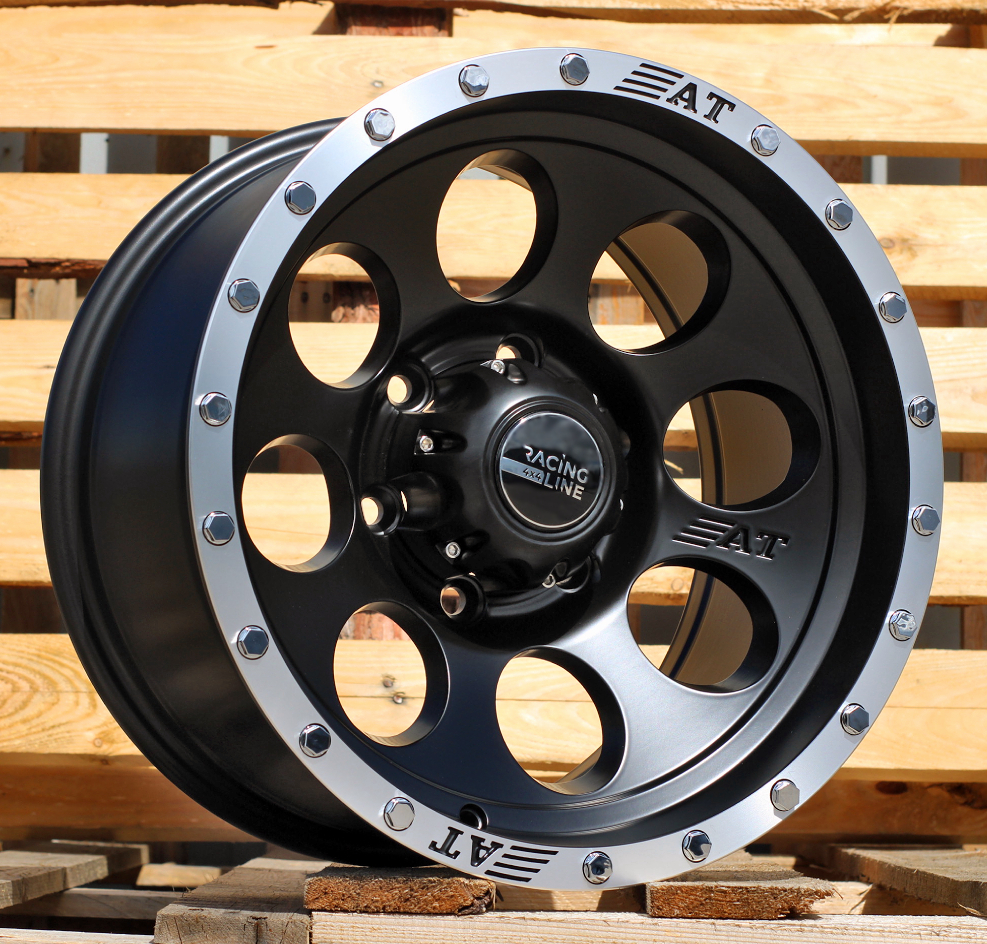 Diski R16 6x139.7 J8.5 ETM15 RACINGLINE B5187 4X4 Black Half Matt +Polished Lip