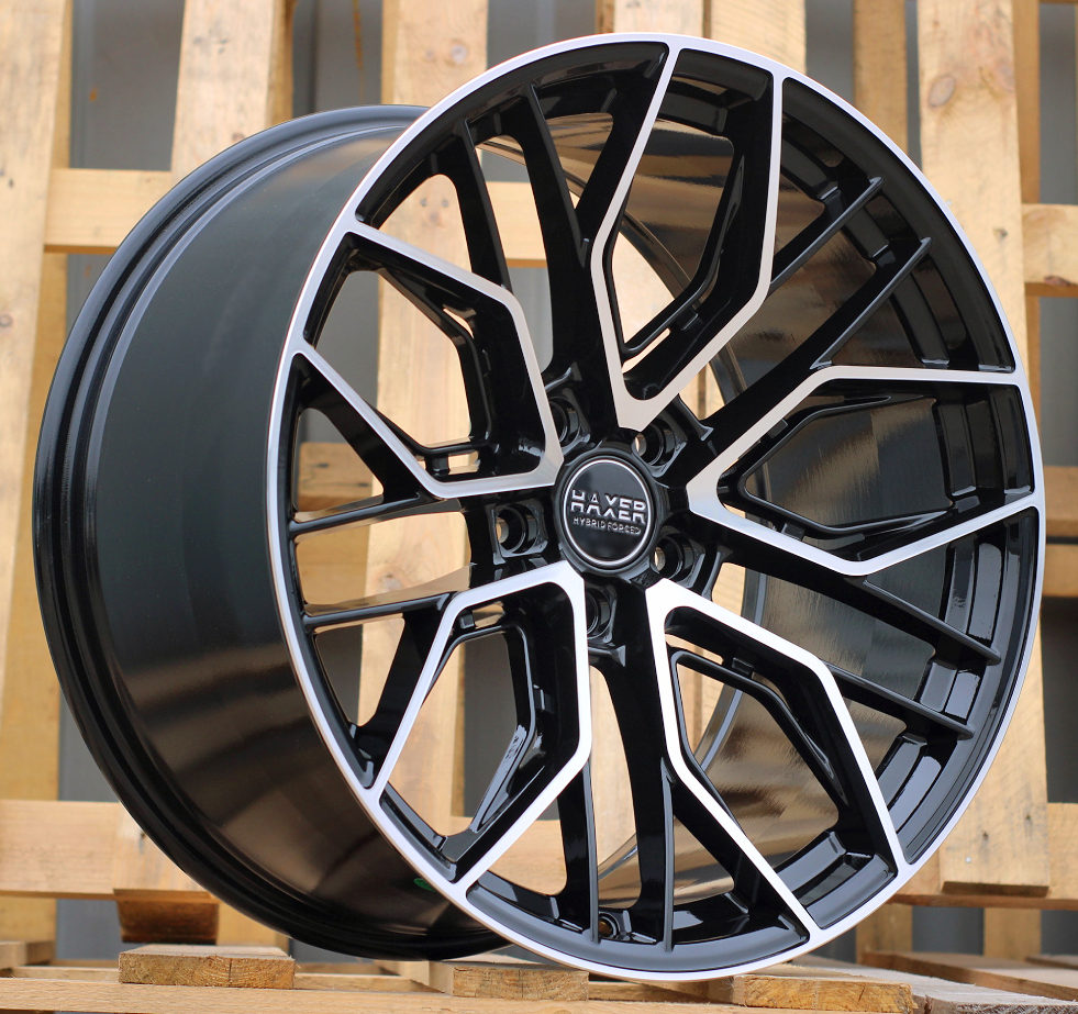 Diski R22 5x112 J9 ET30 HAXER HX015F Black Polished (HYBRID FORGED)