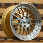 Diski R17 5×120 J7.5 ET34 RACINGLINE A1025 Yellow +Polished Lip
