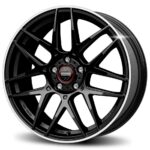 Diski R17 5×114.3 J7.5 ET40 Momo Competizione Glossy Black Polished Lip