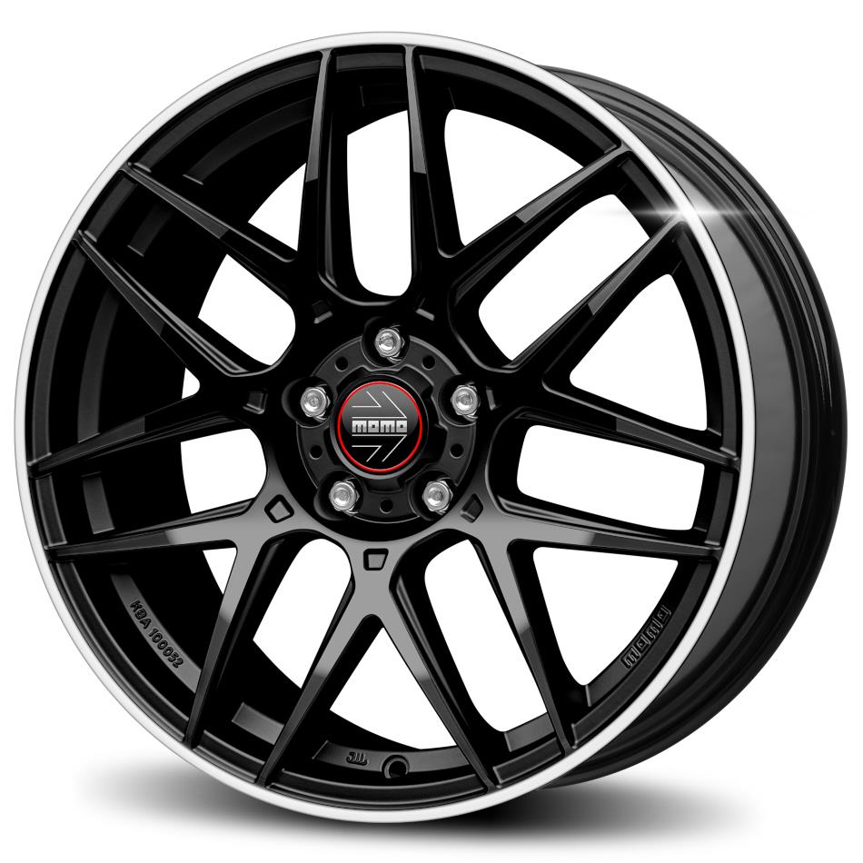 Diski R18 5x114.3 J8 ET40 Momo Competizione Glossy Black Polished Lip