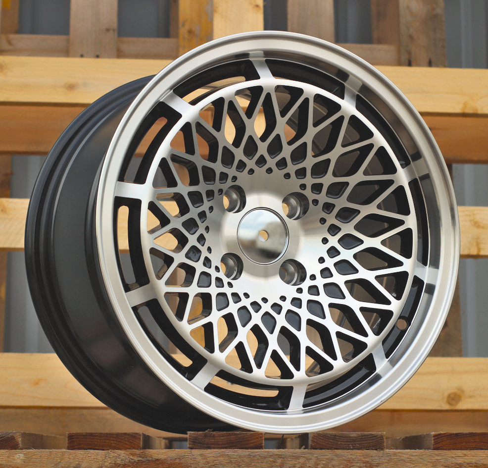 Diski R15 4x100 J8 ET25 RACINGLINE LU519 Black Polished