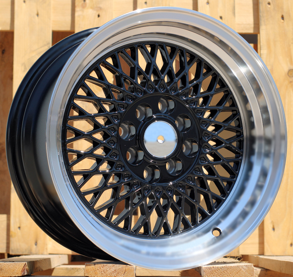 Diski R15 4x100 J7 ET25 RACINGLINE LU483 Black +Polished Lip