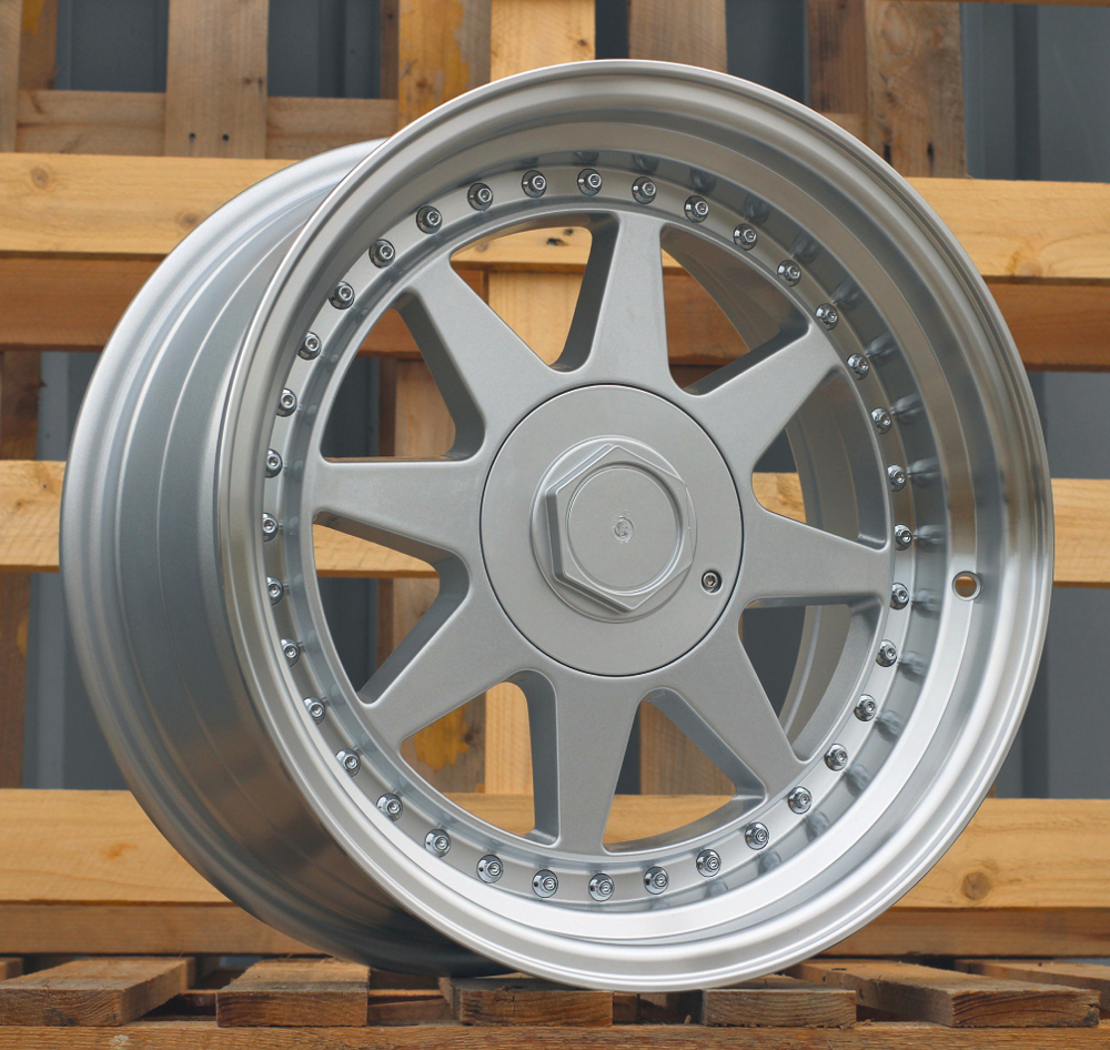 Diski R17 5x112 J8.5 ET30 RACINGLINE 7905F Silver +Polished Lip (Rear+Front)