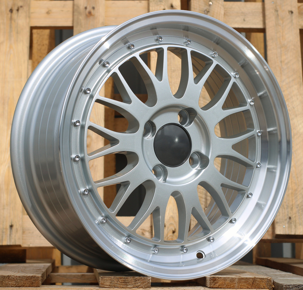 Diski R16 4x100 J8.5 ET20 RACINGLINE A1025 Silver +Polished Lip (Rear+Front)