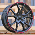 Diski R18 5×114.3 J8 ET45 RACINGLINE B1418 HONDA Black With Red Line