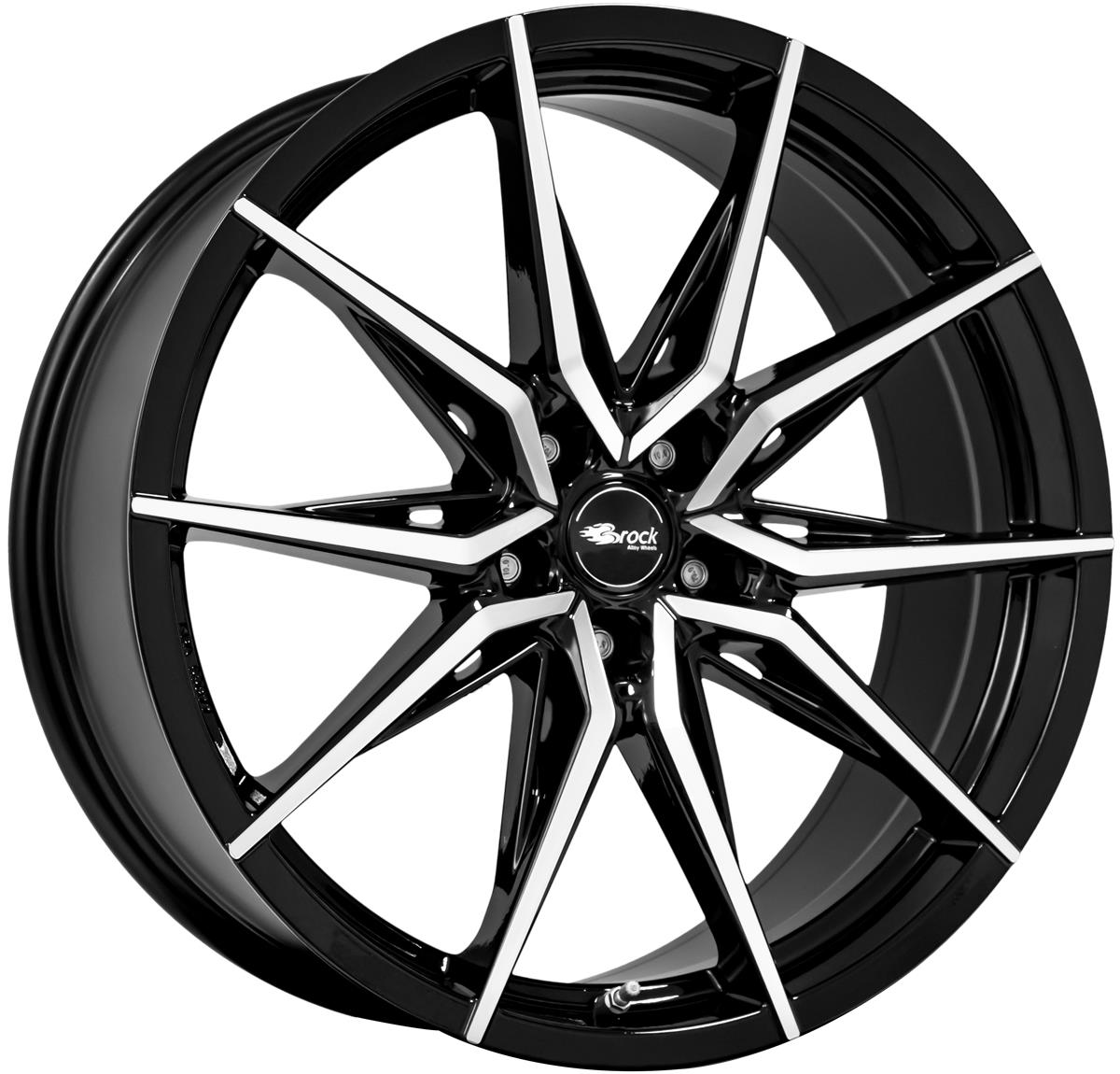 Diski R20 5x112 J9.5 ET25 Brock B42 Schwarz Glanz Voll-Poliert (SGVP)