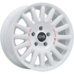 Diski R18 5×130 J8.5 ET48 OZ Racing Rally Raid Race White Red Lettering