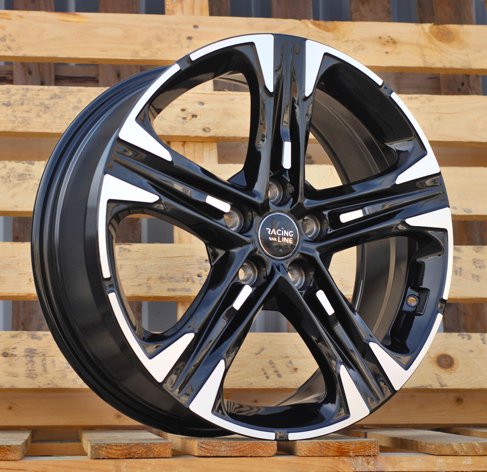 Diski R18 5x114.3 J7.5 ET50.5 RACINGLINE H3482F KIA Black Polished (Hybrid Forged)