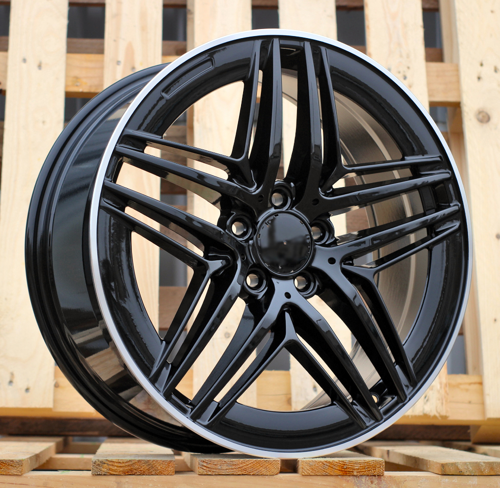 Diski R19 5x112 J8 ET52 RACINGLINE IN3517F MERCEDES Black +Polished Lip (Hybrid Forged)